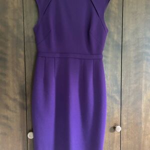 Tahari Purple Sleeveless Sheath Midi Dress